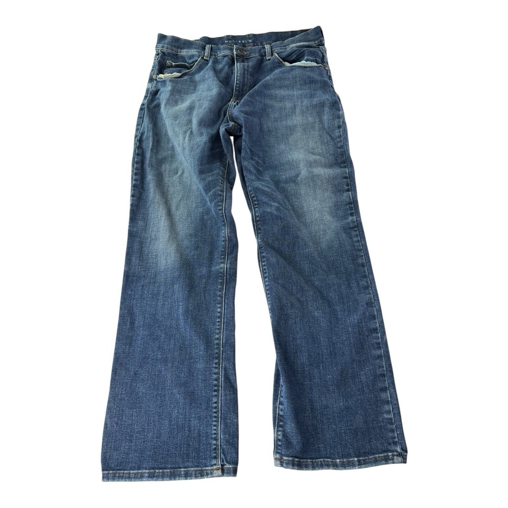Mott & Bow Men's 36x30 Straight Leg Stretch Jeans Medium Wash Blue Denim Pants